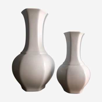 Ensemble de deux vases Vohenstrauss Johan Seltmann Bavaria. Hauteur : 28 et 20 cm