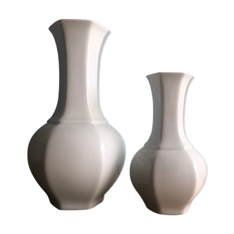 Ensemble de deux vases Vohenstrauss Johan Seltmann Bavaria. Hauteur : 28 et 20 cm