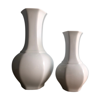 Set of two vases Vohenstrauss Johan Seltmann Bavaria. Height: 28 and 20 cm