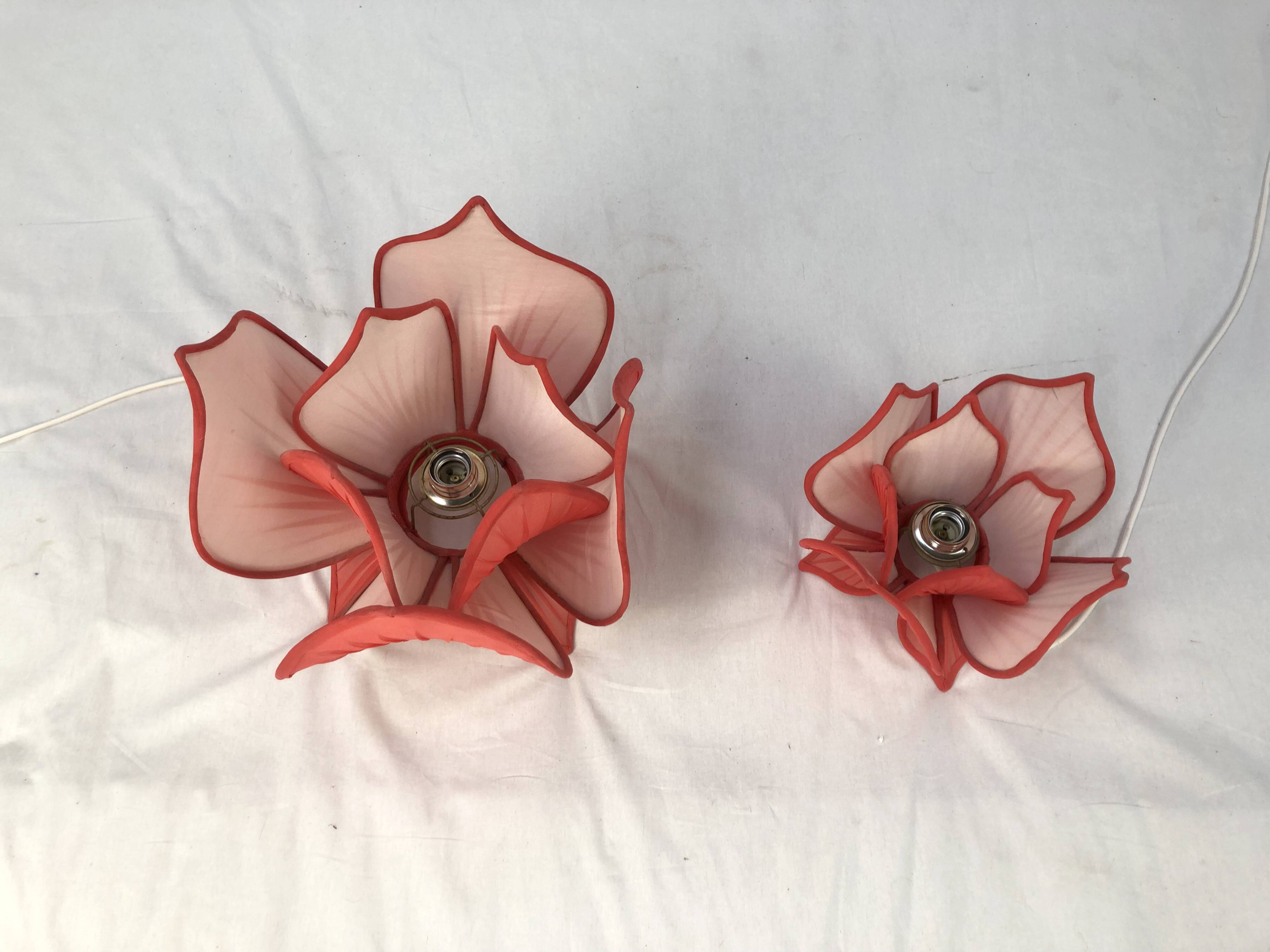 Set of Lotus fabric hanging lamps