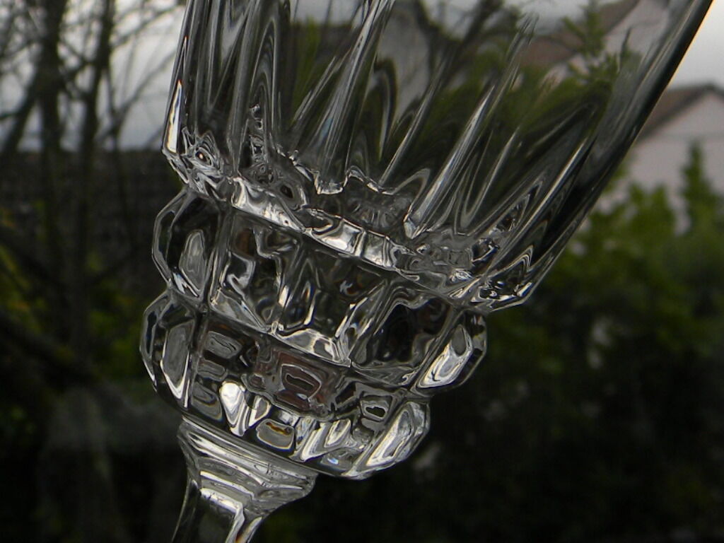 Set of 6 crystal water glasses from arques, pompadour model
