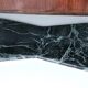 Dining Table by Vittorio Dassi with Oval Black Opaline Glass Top and Marble Base