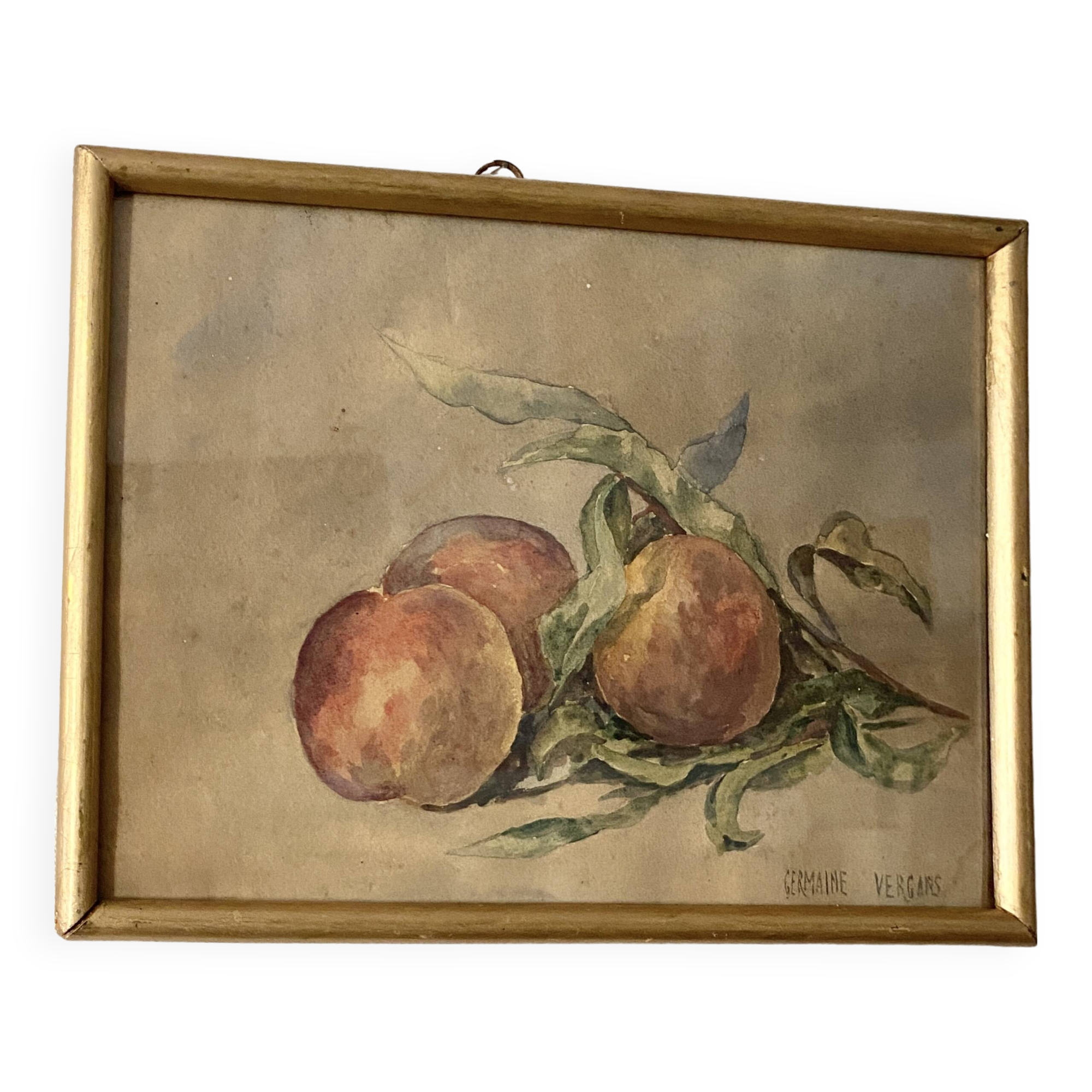 Pastel 1900, still life and glass frame