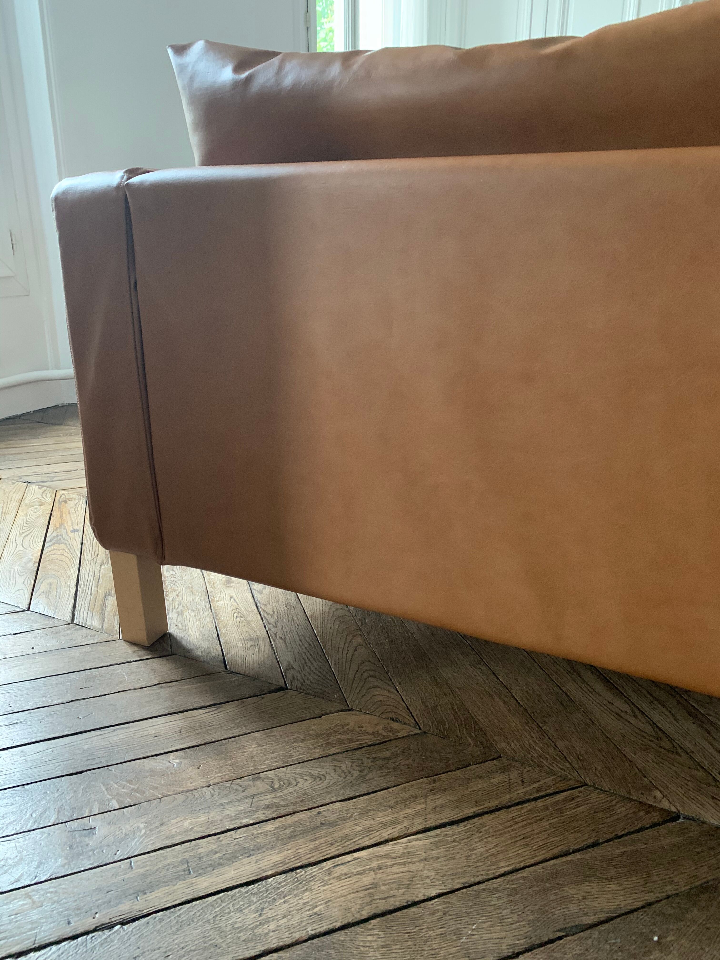 Canape cuir camel