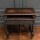 Louis XIII style blackened walnut desk, late 19th century, turned legs, one drawer
