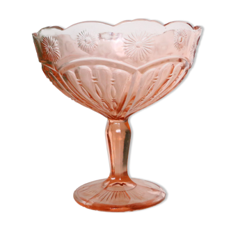 Cut in pink glass, molded glass, vintage