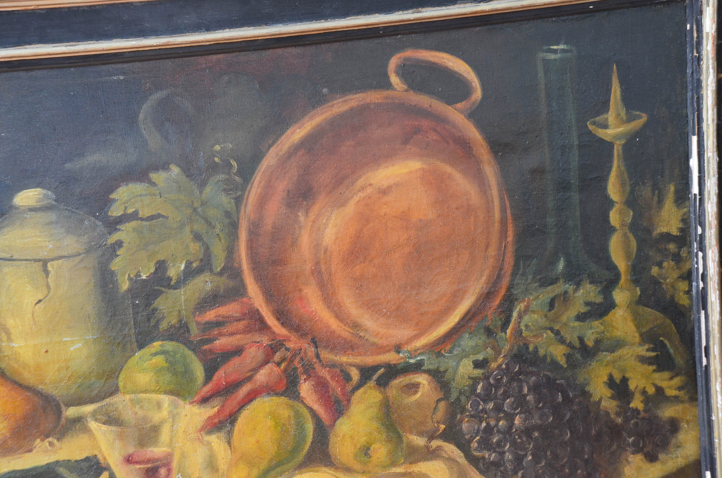 Peinture huile sur toile nature morte XXème signée Jean-Louis Mercier 93 X 67