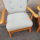 Paire de fauteuils vintage tissu vert pastel
