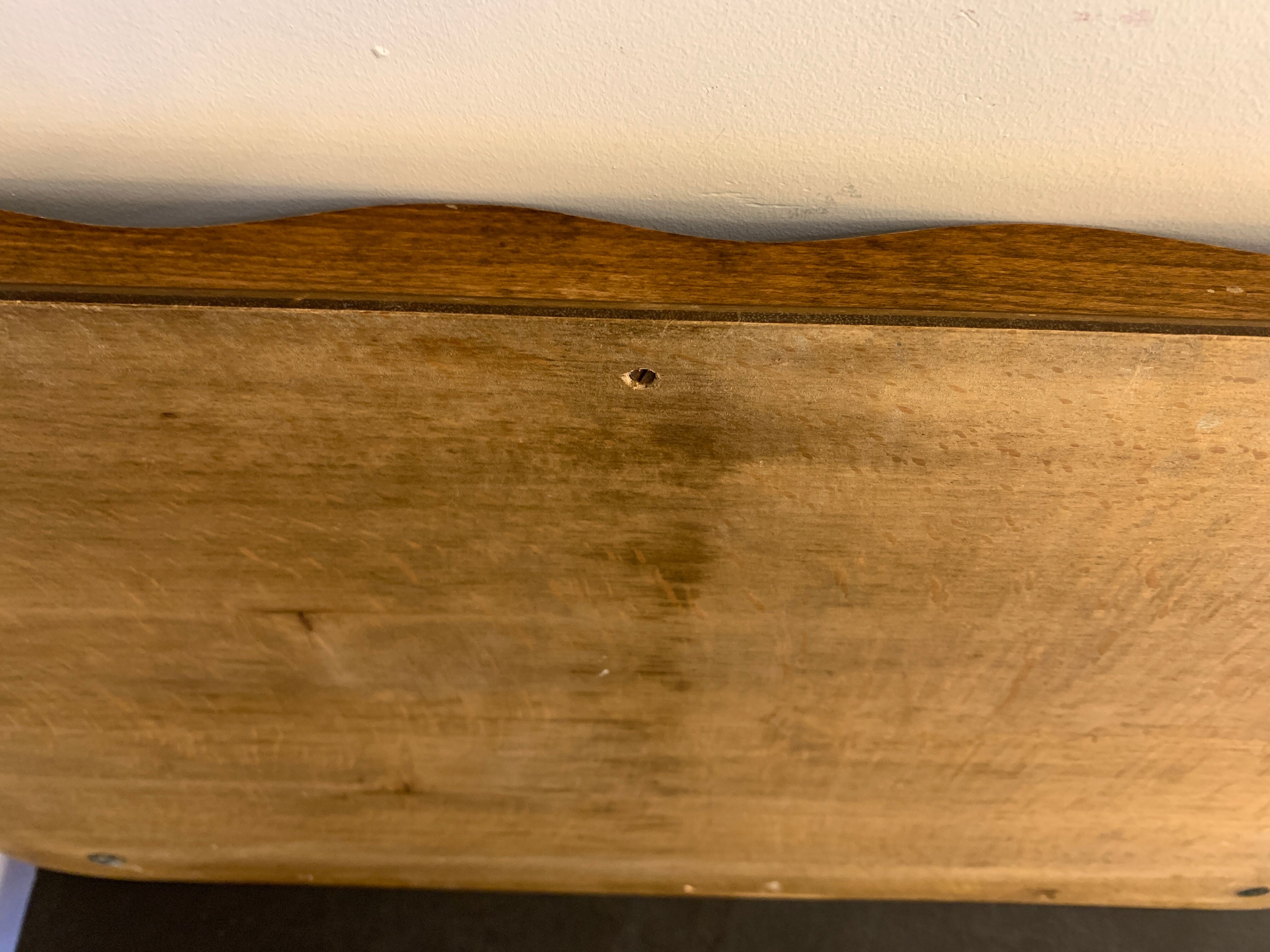 Serving tray in wood, brass and glass, 1960