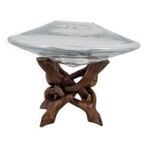 Coupe verre moulé sur bois exotique sculpté