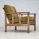 1970s, Danish armchair, furniture wool, solid oak wood.