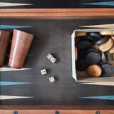 Vintage wooden backgammon or backgammon game