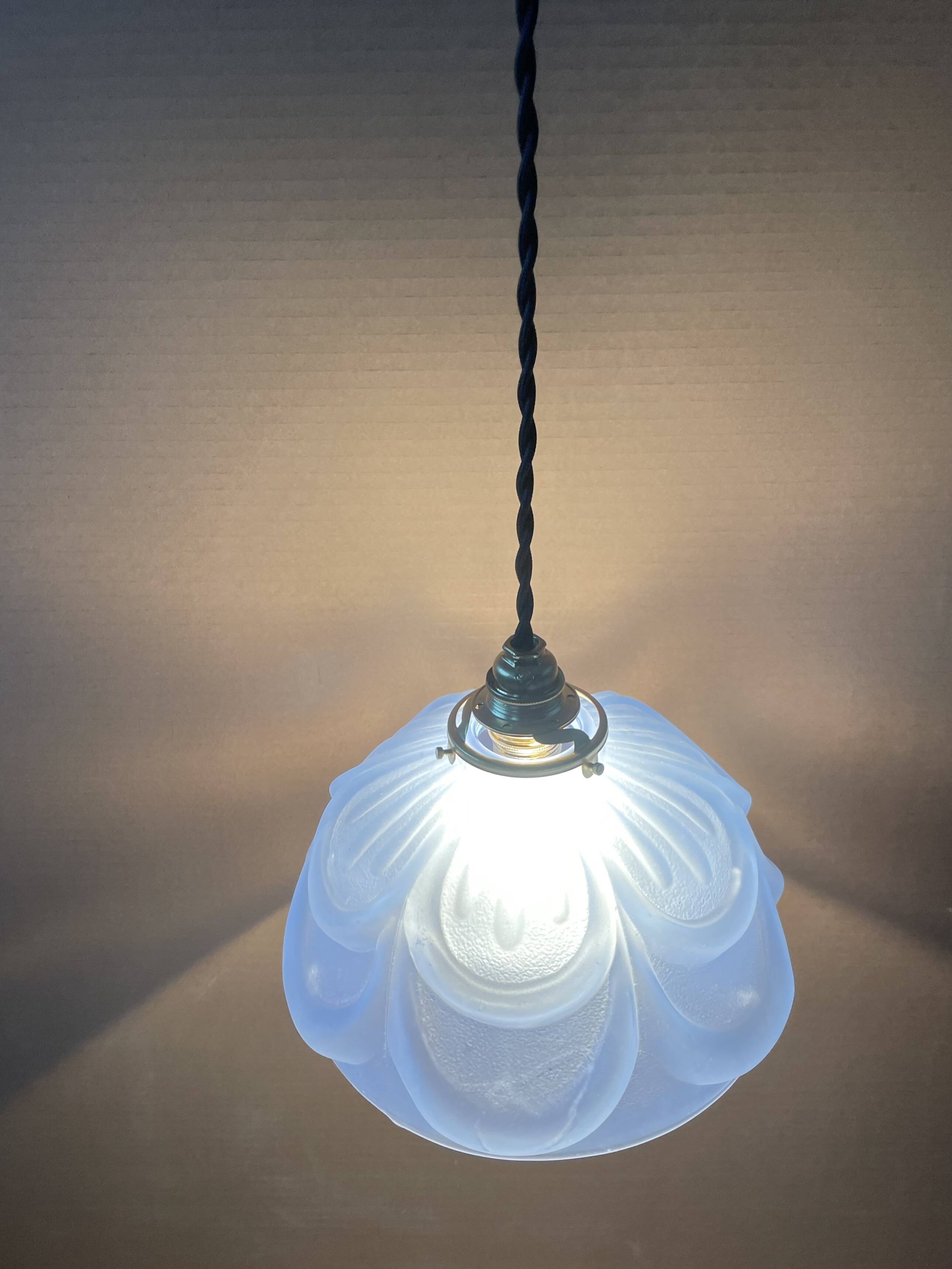 Art Deco molded glass pendant light