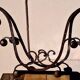 Wall coat rack, lyre shape, wrought iron, Art Deco style
