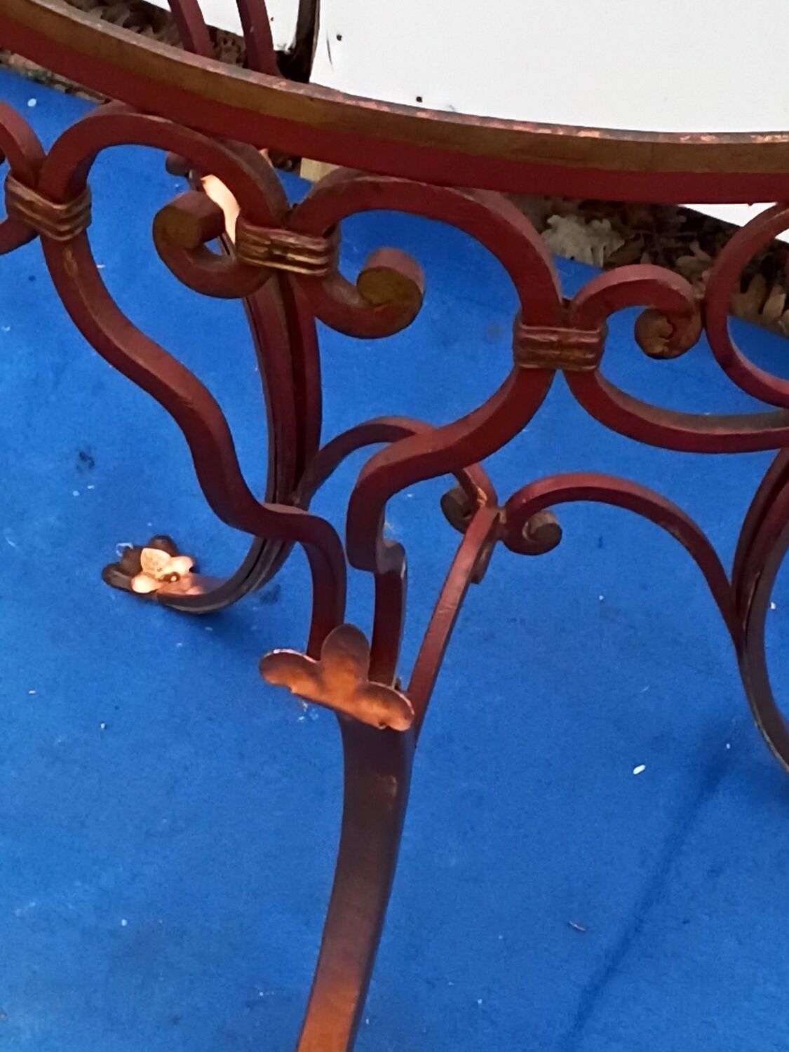 Vintage wrought iron pedestal table