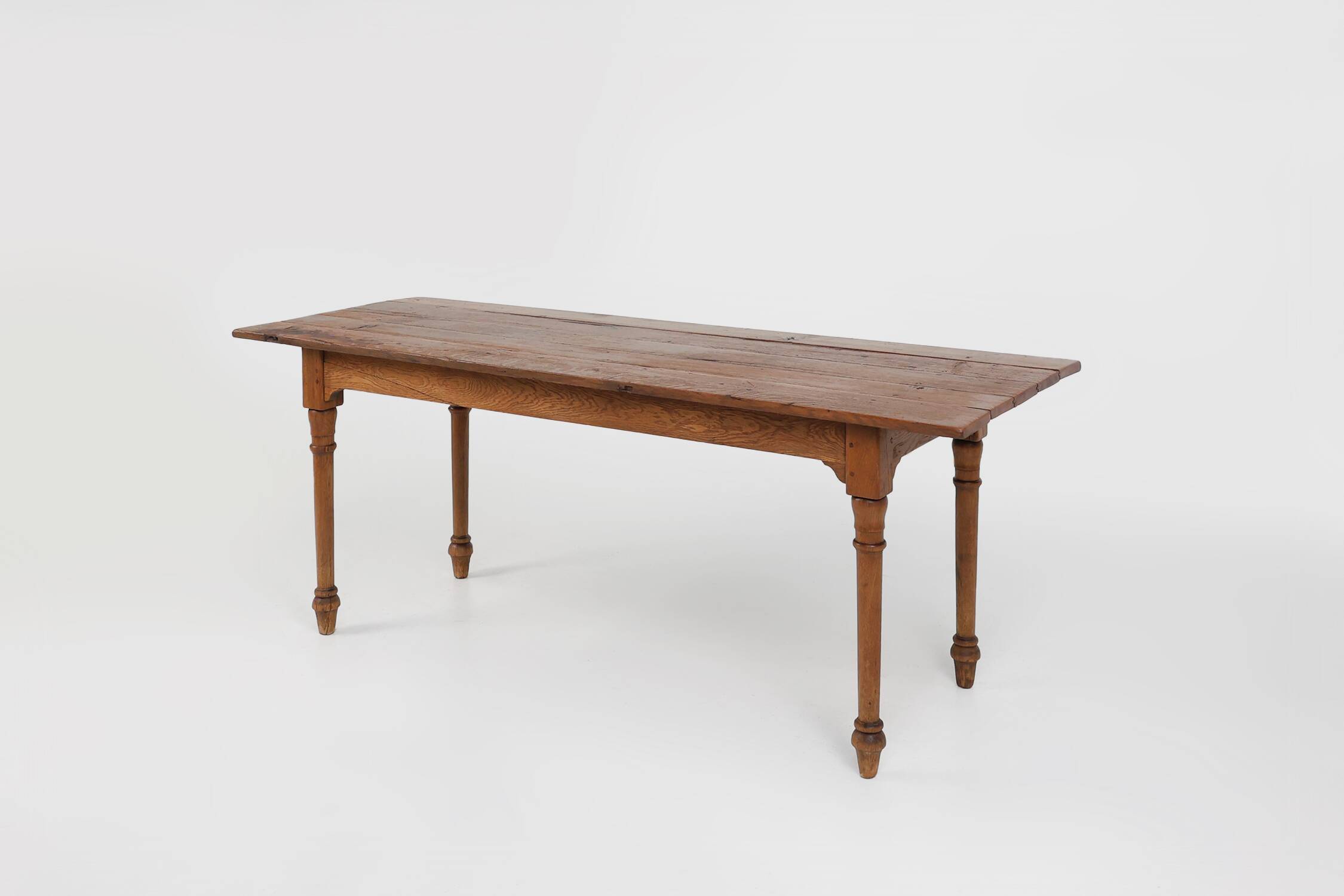 Rustic Farmhouse Table in Pine Wood, France, 1850s