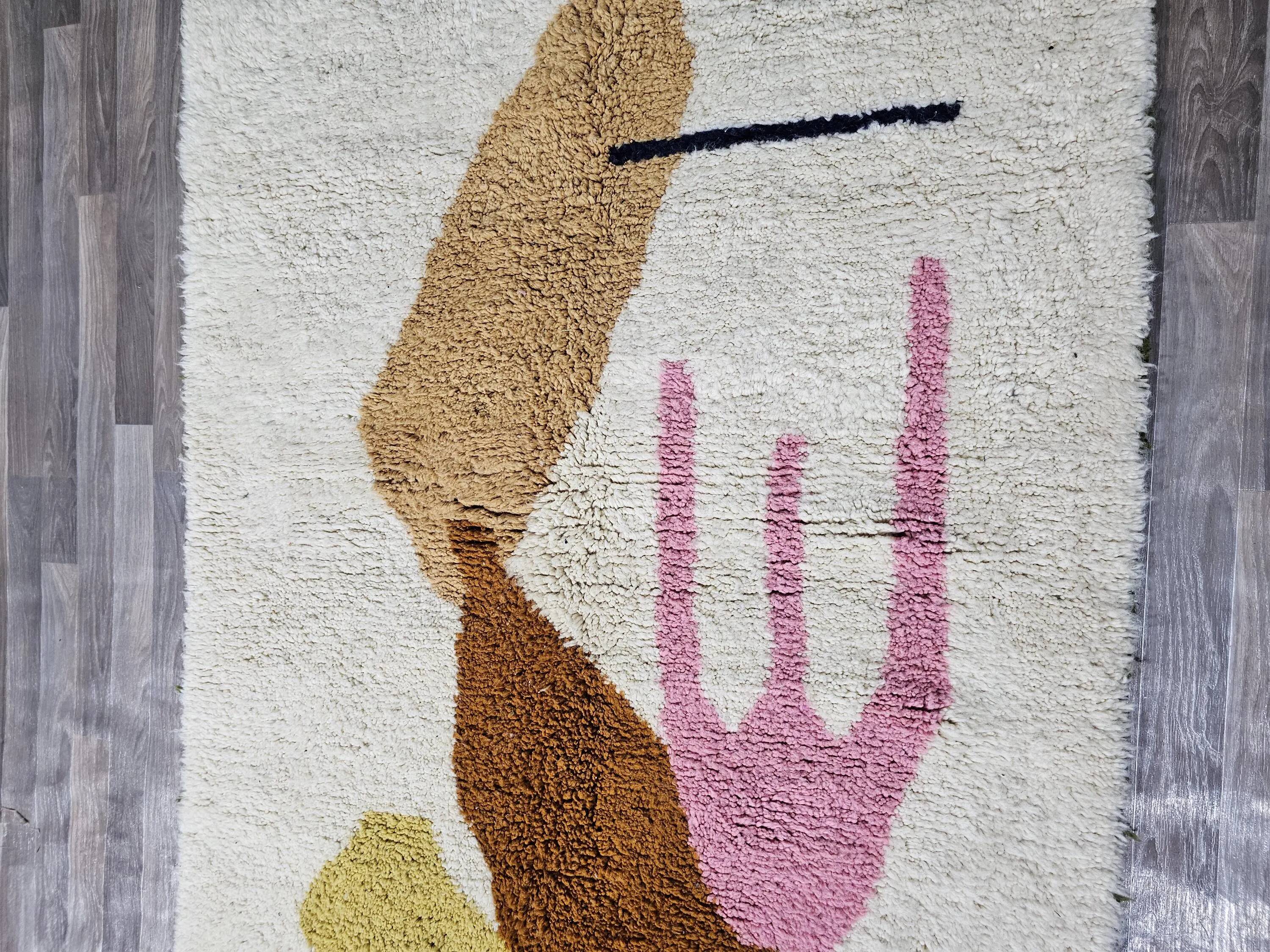 Handmade Berber rug in pure wool 2.5x1.5 m