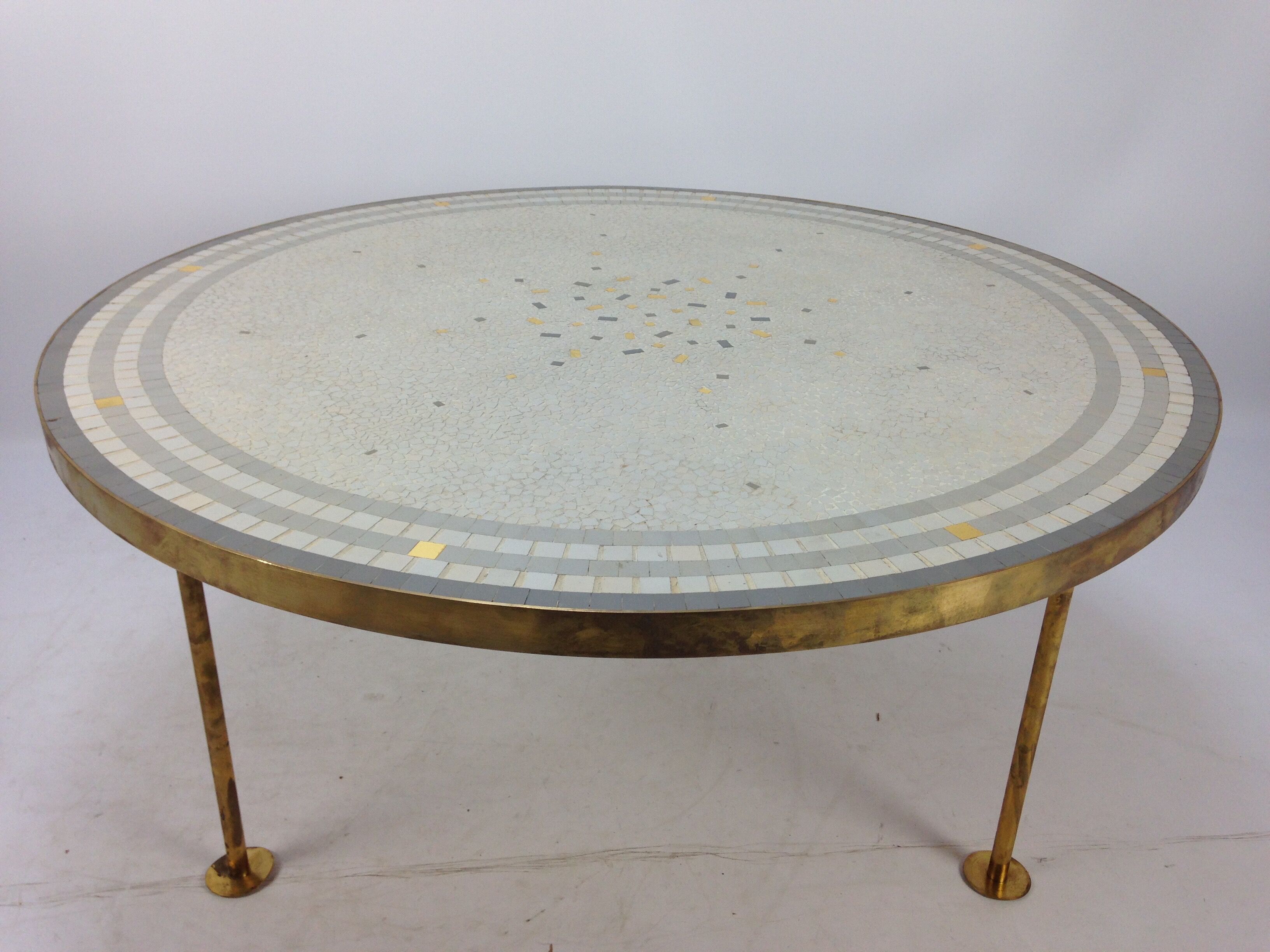 Table basse en mosaïque par Berthold Müller, années 1950