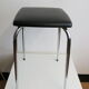 Vintage stool in chrome metal and black skai