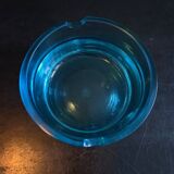 cendrier en verre turquoise 1970