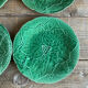 4 assiettes à dessert barbotine Gien vertes 