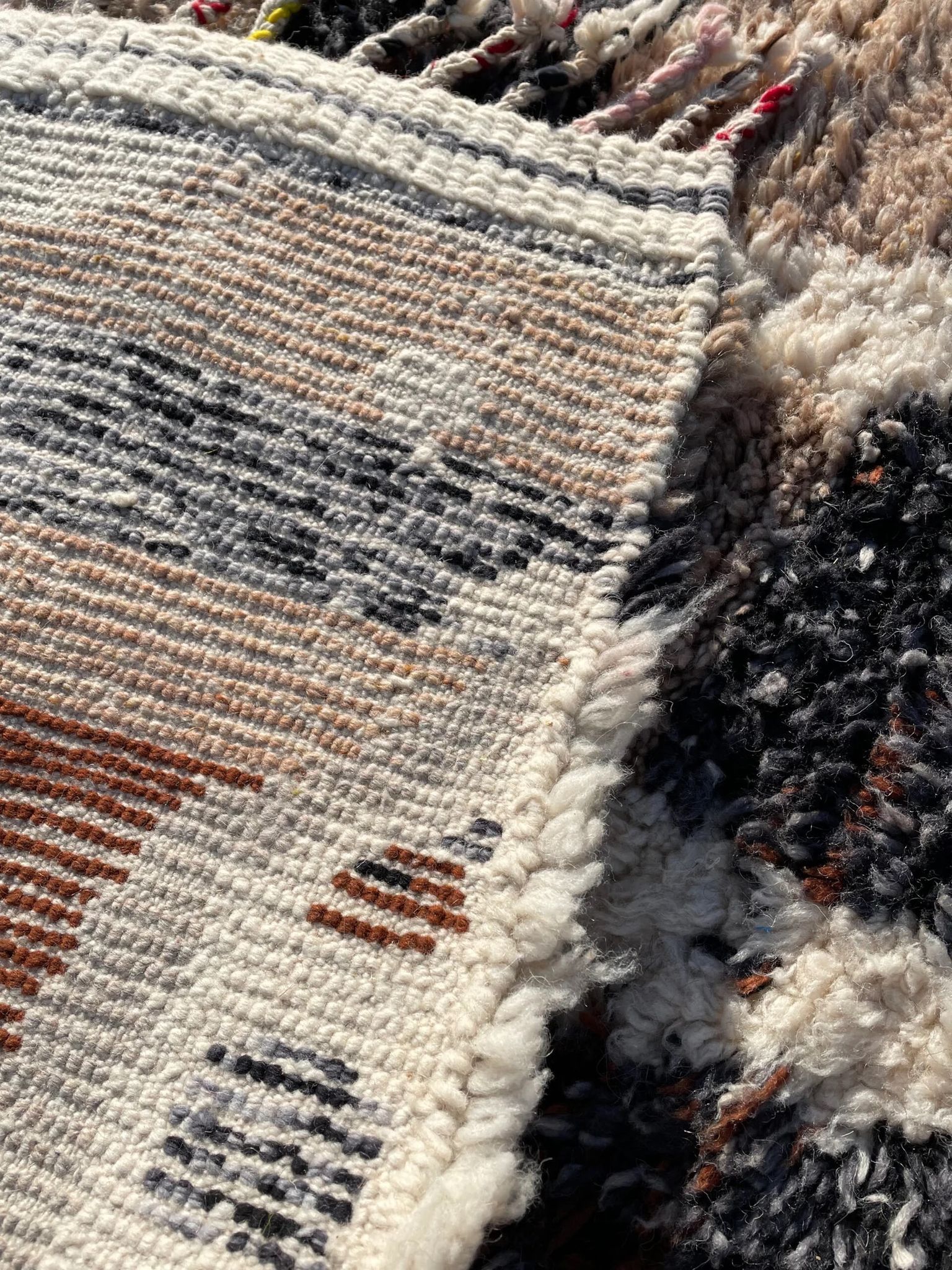 Large Moroccan Modern Living Room Carpet in wool, 210x260 cm
