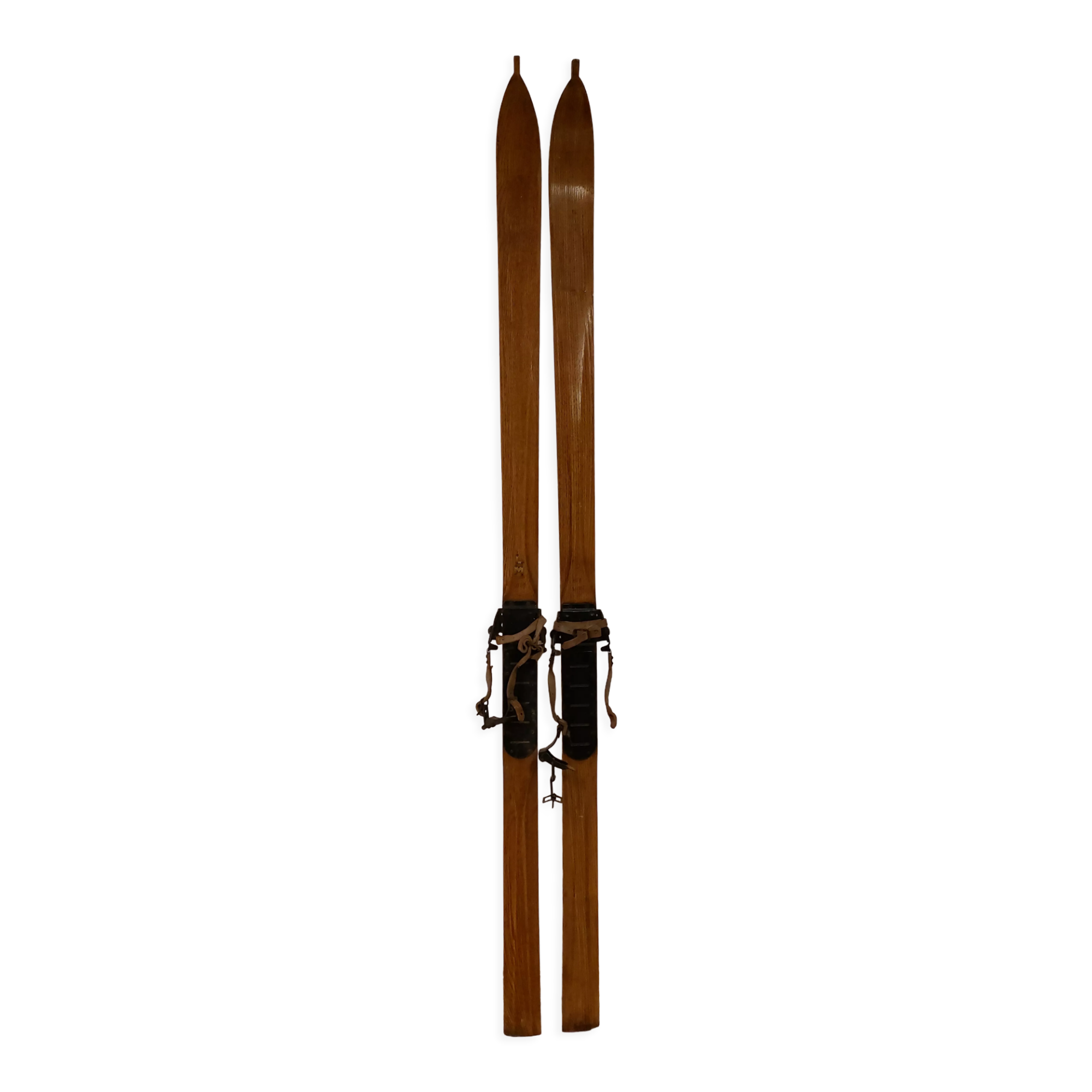 Pair of old wooden skis 195 cm