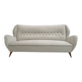 Canapé en velours moderne du milieu du siècle attribué à Gio Ponti pour ISA, années 1950