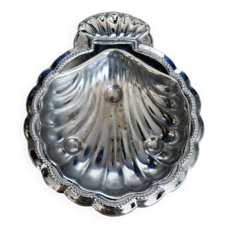 Vide-poche vintage coquillage métal argenté brillant