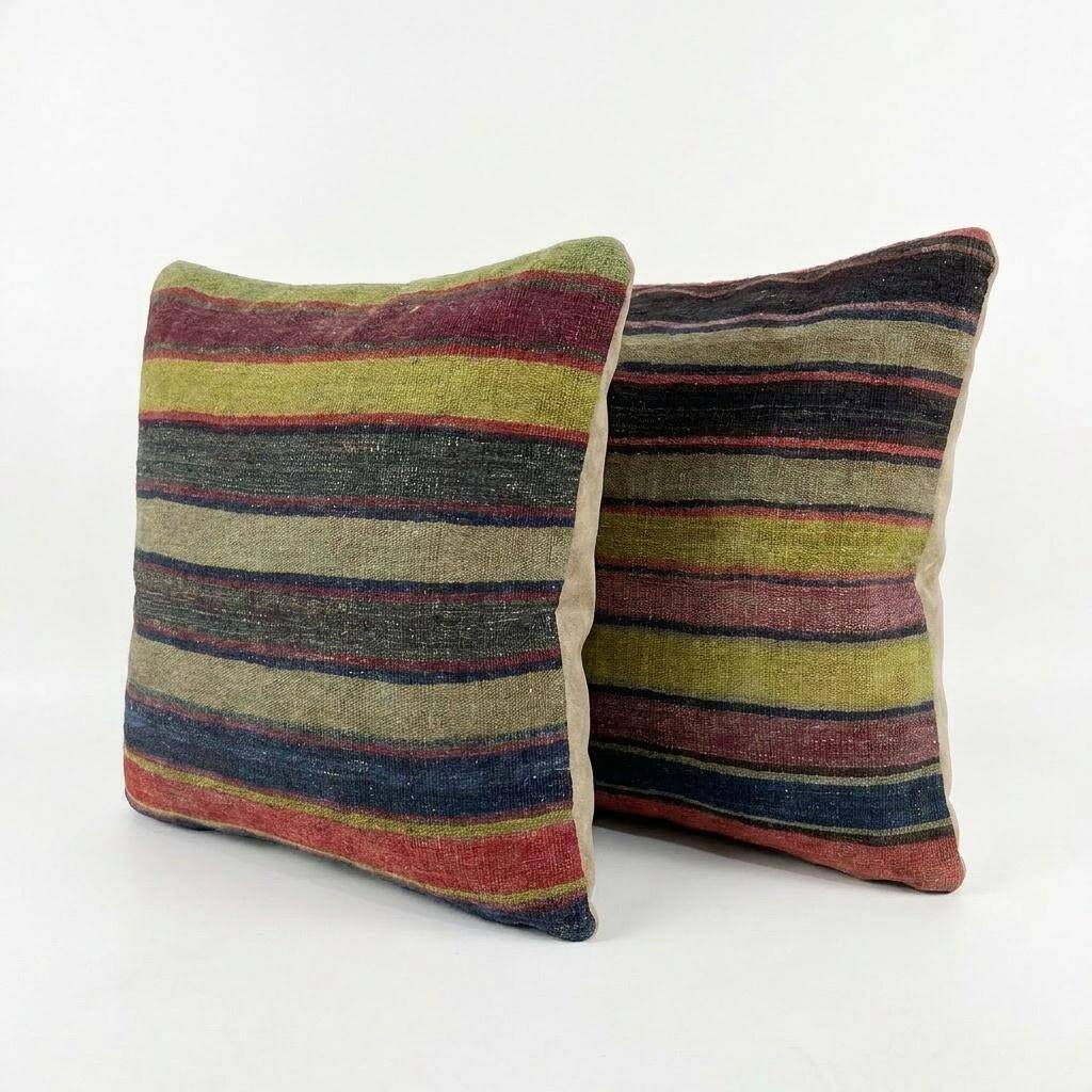Set of 2 vintage kilim cushion covers 61x64 cm