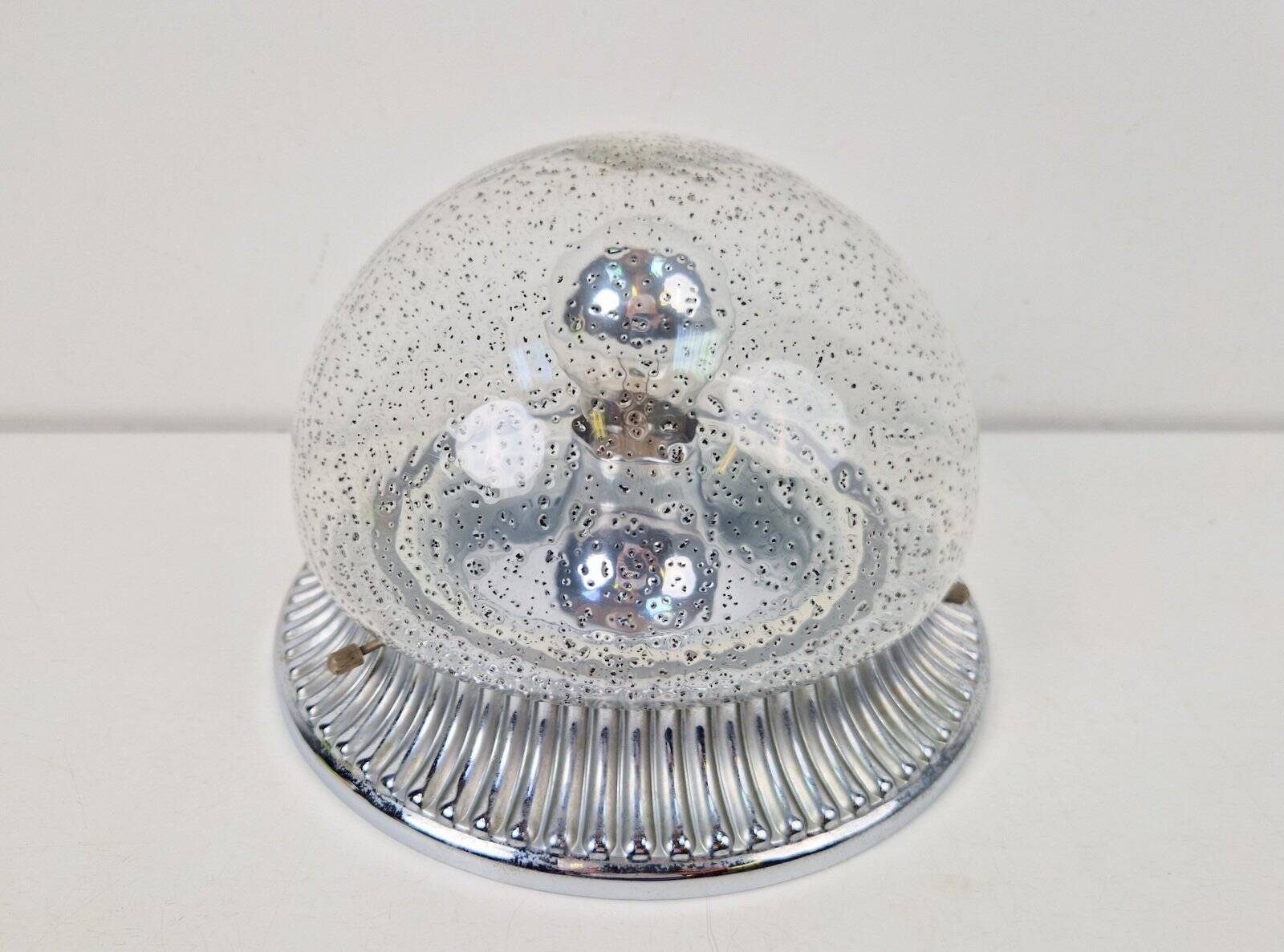 Vintage Ceiling Lamp in Chrome Glass from Hillebrand Lighting, 1960s