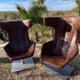 Pair of Moroso Italian design swivel armchairs