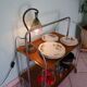Dessert, extra furniture, folding, on wheels, formica, chrome metal, 60s