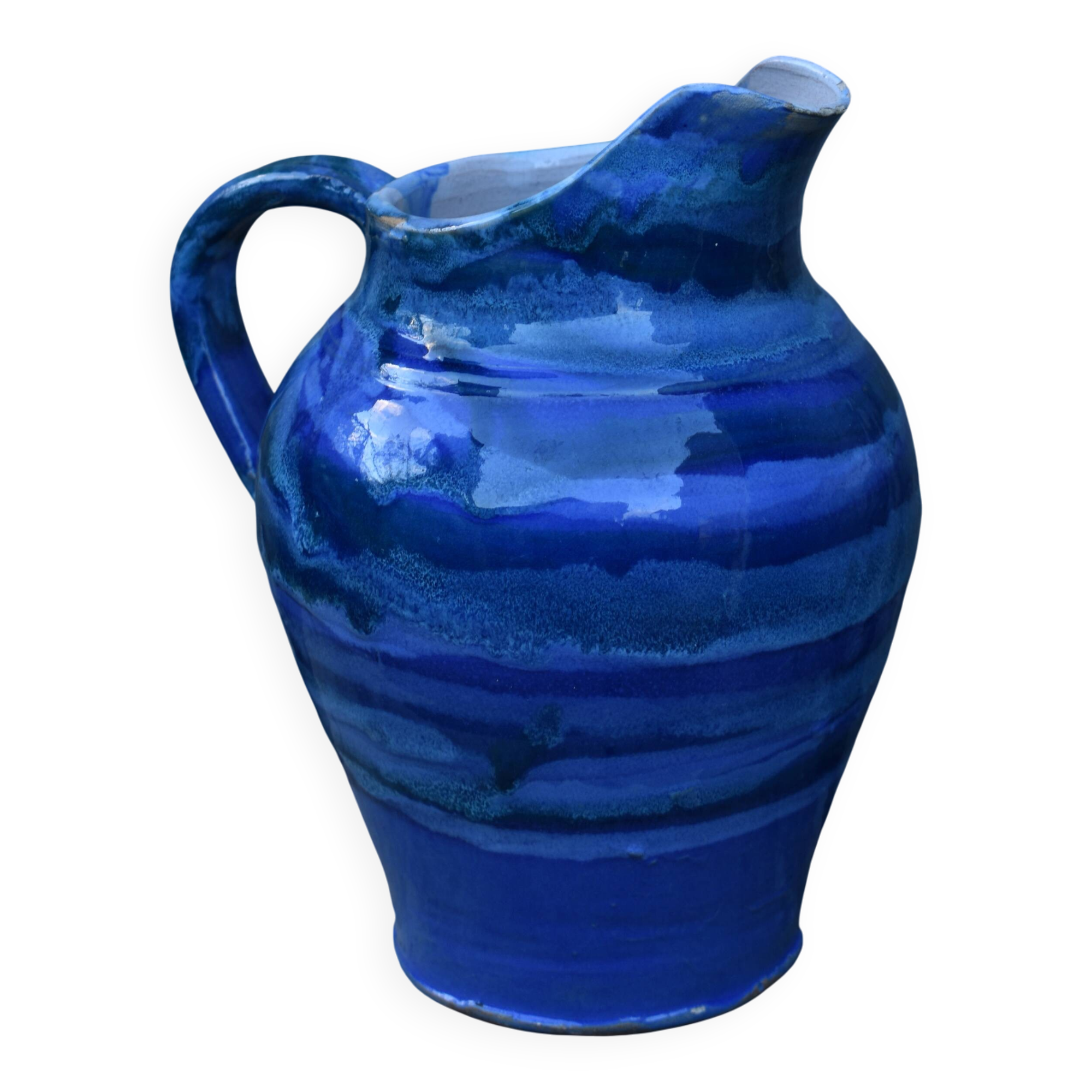 Antique blue Hennebont pitcher