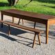 Farm table nineteenth century feet spindles 251cm and its 2 benches