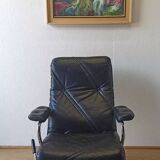 Scandinavian design leather armchair 70s