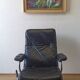 Scandinavian design leather armchair 70s