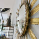 Sun mirror, witch's eye, gilded metal, 70s