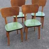 Set of 4 formica and wood chairs