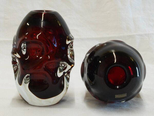 Paire de vases en verre par Aseda, Sweden