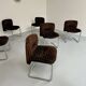 6 old tubular and velvet chairs Italian design from the 70s