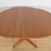 Mid-Century Round Teak Extendable Dining Table, United Kingdom, 1950s
