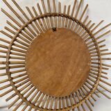 Vintage rattan sun mirror
