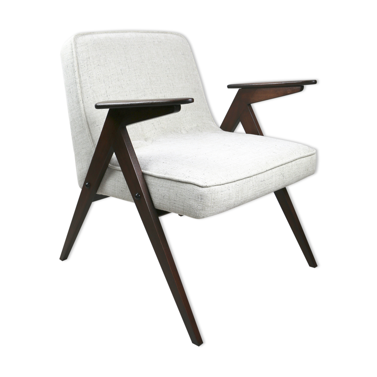 Fauteuil beige Bunny de Józef Chierowski, années 1970