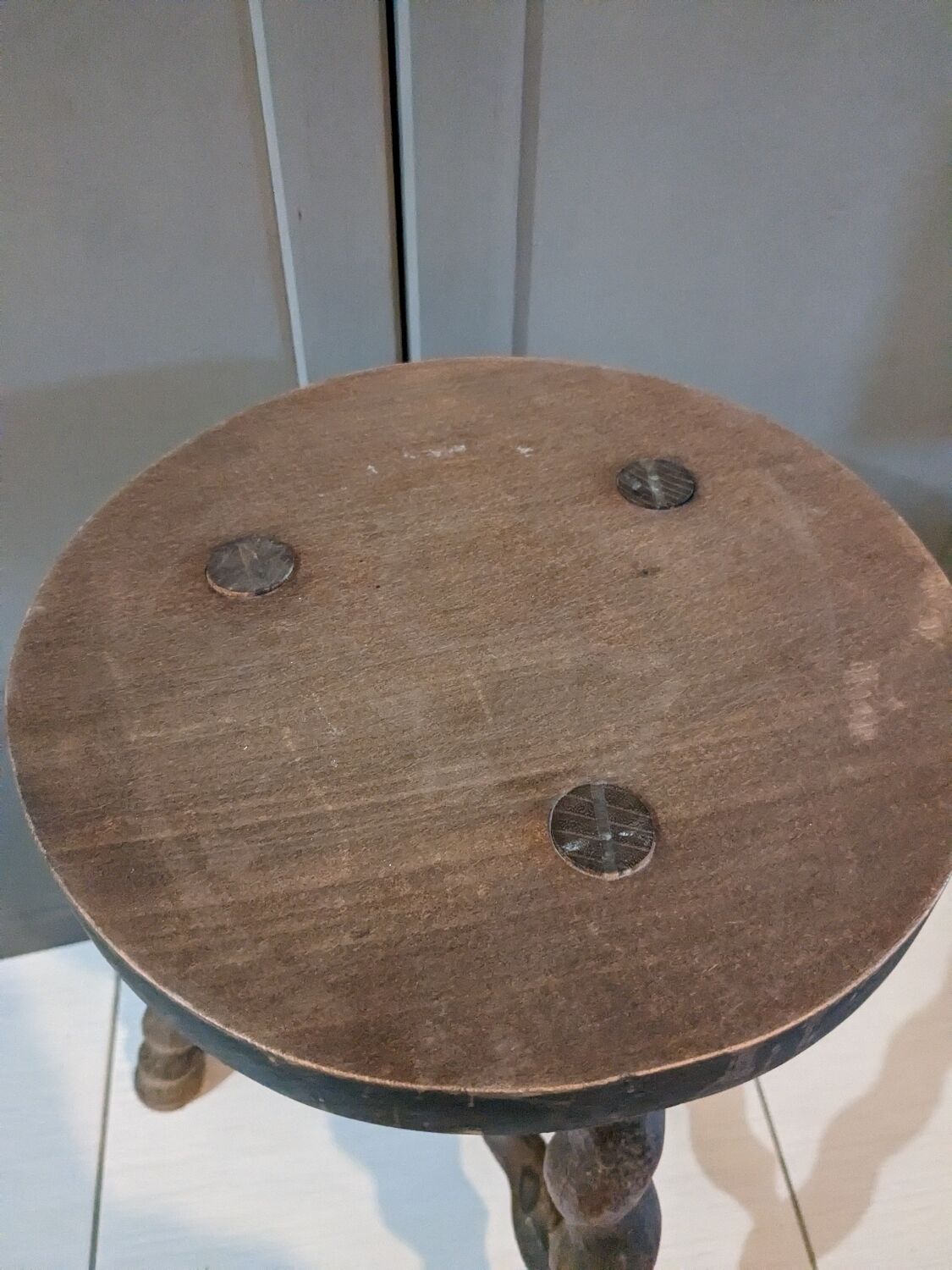 Tabouret style breton torsadé