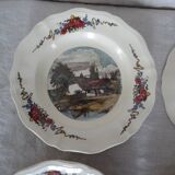 5 assiettes creuses H.Loux Sarreguemines Obernai