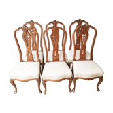 6 chairs of Château Chippendale Louis XV