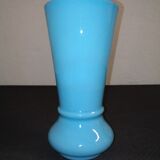 Vintage vase in blue opaline