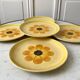 Set of 5 dessert plates flowers Gien 70s