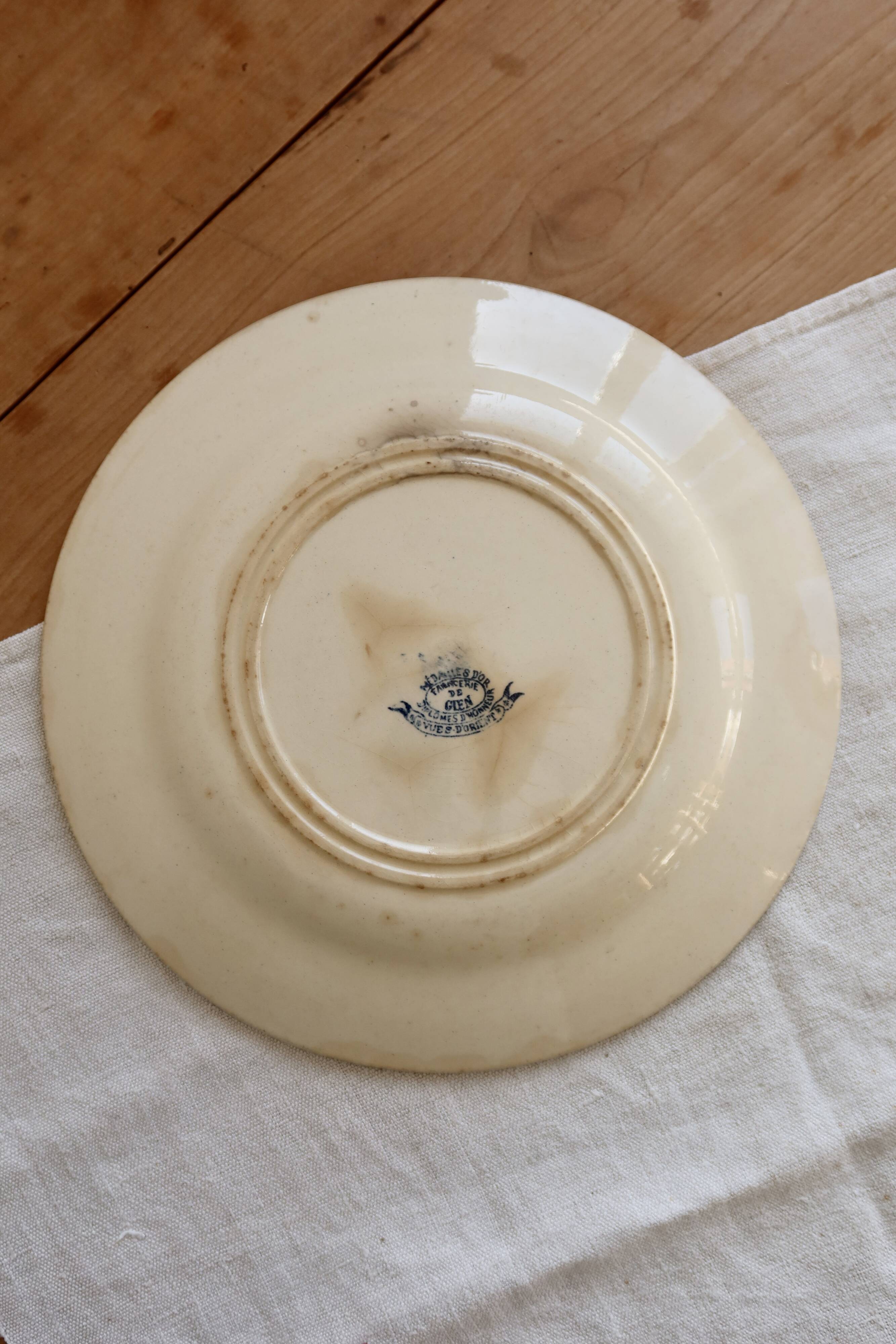 Antique Gien plate "Views of the East" – Ironstone